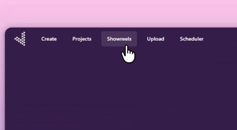 Step 2: click on showreels in the top left